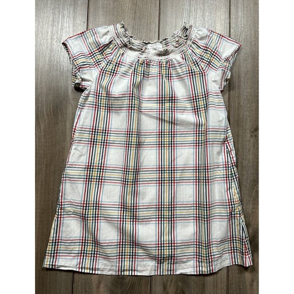 Hanna Andersson Smocked Primary Plaid Dress - Picture 2 of 13